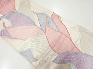 アンティーク　草葉模様織出し袋帯（材料）